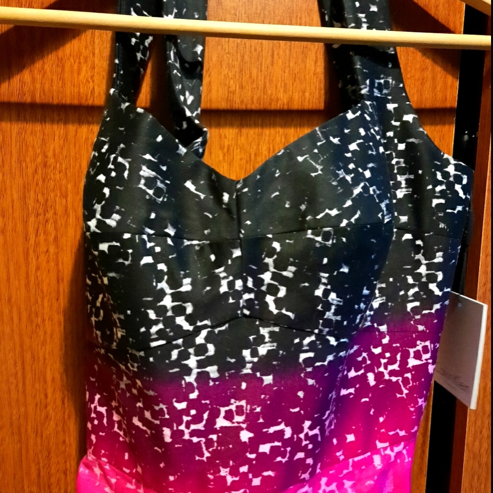 Calvin Klein Cross Strap Print Dress
